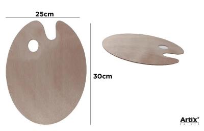 Opakowanie Paleta malarska okrągła drewniana 25x30cm