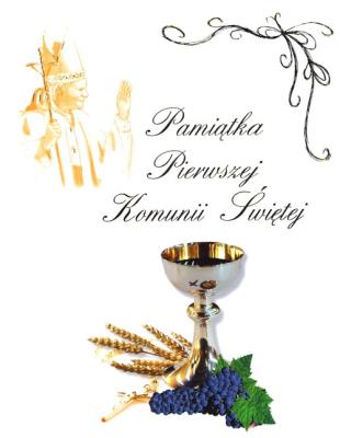 Okładka książki Pamiątka Pierwszej Komunii Świętej papież i kiel.3