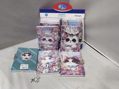 Opakowanie Pamiętnik B6 z kłódką Koty MIX