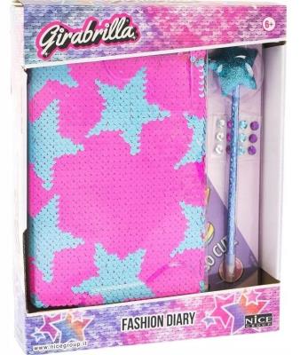 Opakowanie Pamiętnik cekinowy różowy błekitne fluo