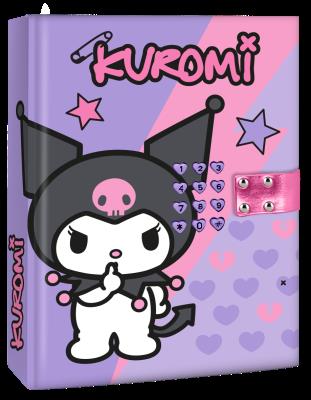 Pamiętnik na kod z efektami dźwiękowymi Kuromi KU00025. Wydawca: Kids Euroswan. SmakLiter.pl Opakowanie Pamiętnik na kod z efektami dźwiękowymi Kuromi KU00025
