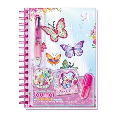 Opakowanie Pamiętnik na spirali z akcesoriami Motylki