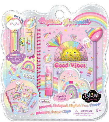 Opakowanie Pamiętnik na spirali z akcesoriami Tęcza