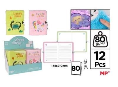 Opakowanie Pamiętnik pluszowy z kłódką MIX