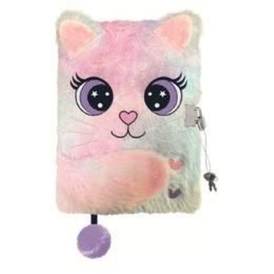 Opakowanie Pamiętnik z kłódką A5/96K 3D włochacz Charming Cat