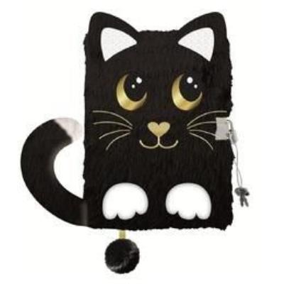 Opakowanie Pamiętnik z kłódką A5/96K 3D włochacz Night Cat