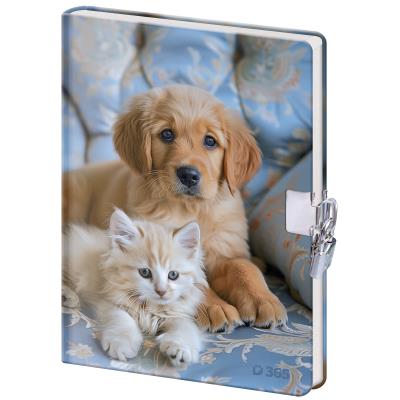 Opakowanie Pamiętnik z kłódką B6 Pies i Kot 60k. gładki