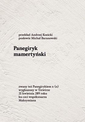 Okładka książki Panegiryk mamertyński