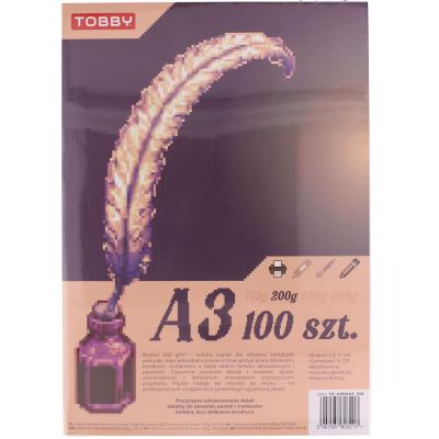 Papier Brystol 200g A3 100 ark.. Wydawca: Tobby. SmakLiter.pl Opakowanie Papier Brystol 200g A3 100 ark.