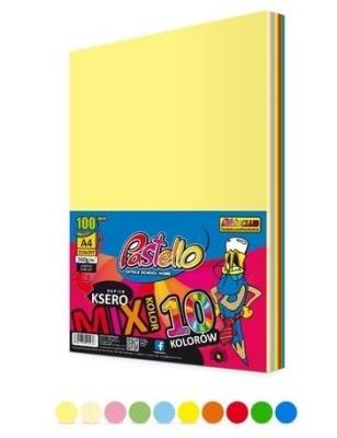 Papier ksero A4 160g 10 kolorów 100 arkuszy. Wydawca: Alfa Pastello. SmakLiter.pl Opakowanie Papier ksero A4 160g 10 kolorów 100 arkuszy