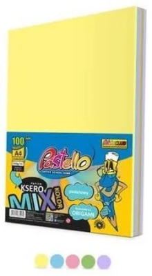 Papier ksero A4 160g 5 kolorów 100 arkuszy pastel. Wydawca: Alfa Pastello. SmakLiter.pl Opakowanie Papier ksero A4 160g 5 kolorów 100 arkuszy pastel