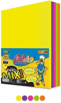 Papier ksero A4 75g 5 kolorów 500 arkuszy neon. Wydawca: Alfa Pastello. SmakLiter.pl Opakowanie Papier ksero A4 75g 5 kolorów 500 arkuszy neon
