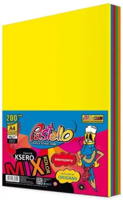 Papier ksero A4 80g 5 kolorów 200 arkuszy. Wydawca: Alfa Pastello. SmakLiter.pl Opakowanie Papier ksero A4 80g 5 kolorów 200 arkuszy