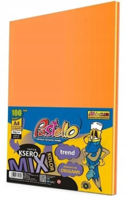 Papier ksero A4 80g 5 kolorów pomarań 100 arkuszy. Wydawca: Alfa Pastello. SmakLiter.pl Opakowanie Papier ksero A4 80g 5 kolorów pomarań 100 arkuszy