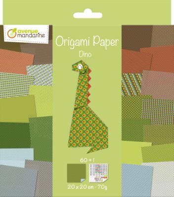 Opakowanie Papier origami Dino 3 20x20 cm 70g 60 arkuszy