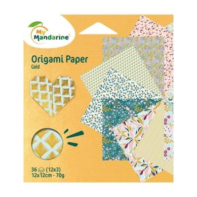 Opakowanie Papier origami ze złotym 12x12cm