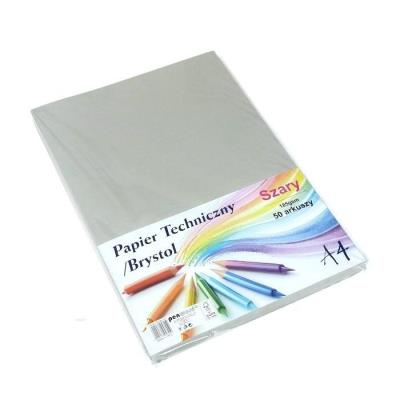 Opakowanie Papier techniczny brystol A4 szary 50 arkuszy