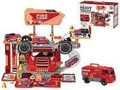Opakowanie Parking bazy straży pożarnej z pojazdami 46el