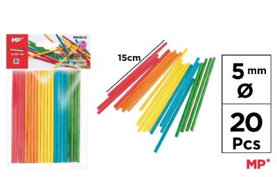 Opakowanie Patyczki drewniane kolorowe 5mm 20szt