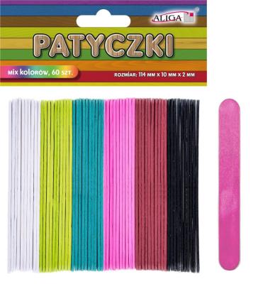 Opakowanie Patyczki kolorowe 114x10x2mm 60szt