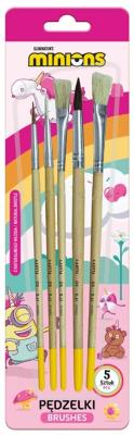 Opakowanie pędzelki z naturalnego włosia Minionki 5szt