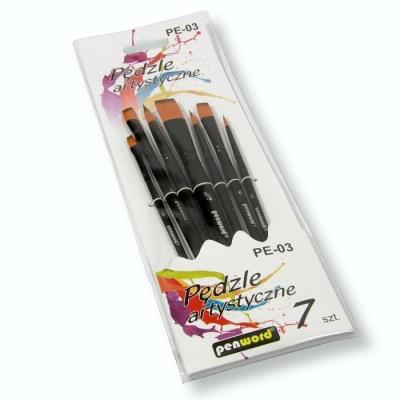 Pędzle artystyczne 7szt. Wydawca: PENWORD. SmakLiter.pl Opakowanie Pędzle artystyczne 7szt