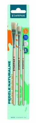 Pędzle szkolne naturalne 3szt. Wydawca: Starpak. SmakLiter.pl Opakowanie Pędzle szkolne naturalne 3szt