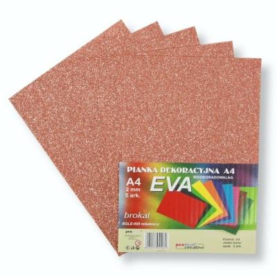 Opakowanie Pianka brokatowa A4 Eva miedziana biodegrad. 5szt