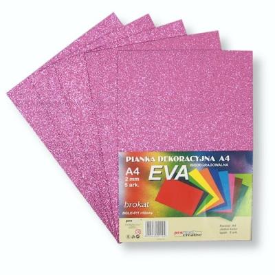 Opakowanie Pianka brokatowa A4 Eva różowa biodegrad. 5szt