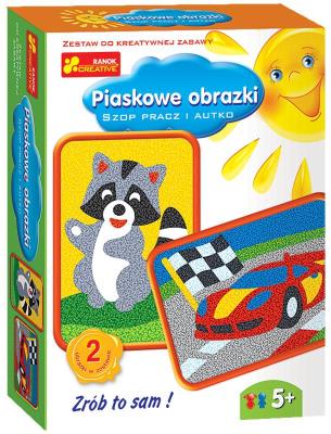 Opakowanie Piaskowe obrazki - Szop pracz i autko