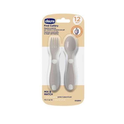 Opakowanie Pierwsze sztućce plastikowe szare 12m+