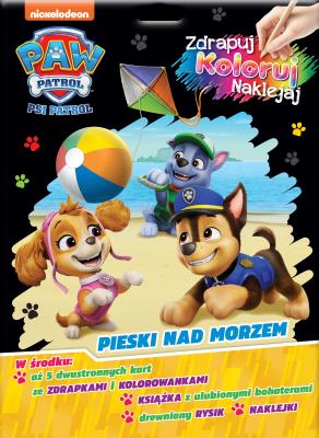 Okładka książki Pieski nad morzem. Psi Patrol. Zdrapuj, koloruj, naklejaj