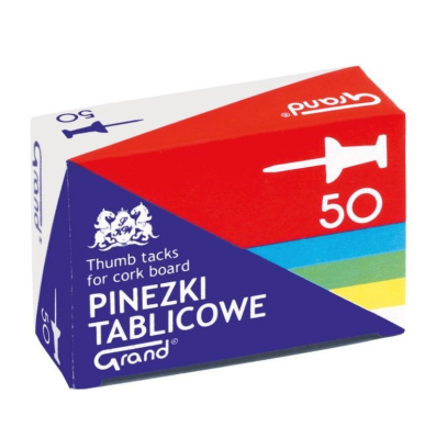 Opakowanie Pinezki tablicowe 50 sztuk GRAND