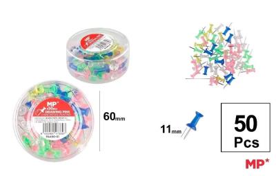 Pinezki z okrągłą główką 10mmx50szt. Wydawca: MP Main Paper. SmakLiter.pl Opakowanie Pinezki z okrągłą główką 10mmx50szt