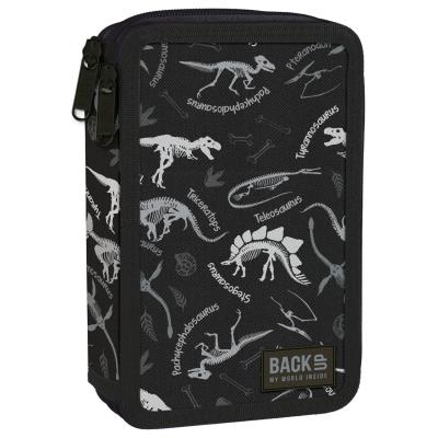 Opakowanie Piórnik 2-komorowy z wyposażeniem BACKUP 4 model DW 114 Dinozaury czarny