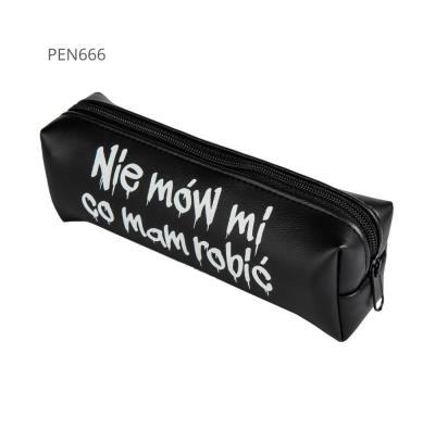 Opakowanie Piórnik jednokomorowy czarny -Nie mów mi co ma