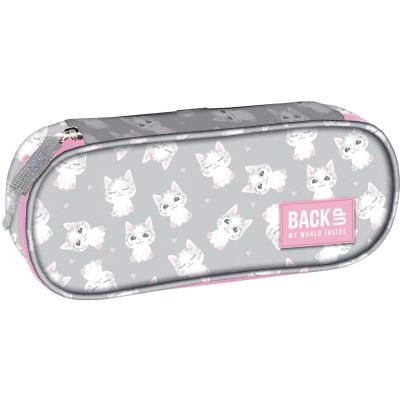 Opakowanie Piórnik owalny  BACKUP 4 model A 77 Kotki szary