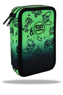Opakowanie Piórnik podwójny z wyposażeniem Coolpack Jumper 2 Game Over Gradient Green