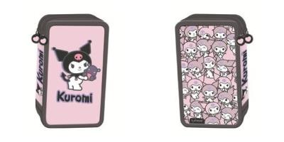 Opakowanie Piórnik potrójny z wyposażeniem Kuromi pink