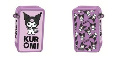 Opakowanie Piórnik potrójny z wyposażeniem Kuromi violet