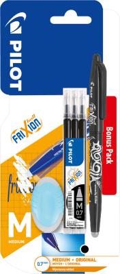 Opakowanie Pióro kulkowe Frixion ball + 3 wkłady + 1 gumka czarny Pilot