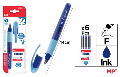 Pióro wieczne MP 0.5mm z wkładami. Wydawca: MP Main Paper. SmakLiter.pl Opakowanie Pióro wieczne MP 0.5mm z wkładami