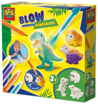 Pisaki z aerografem Dinozaury 3szt. Wydawca: SES. SmakLiter.pl Opakowanie Pisaki z aerografem Dinozaury 3szt