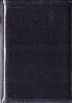 Okładka książki Pismo Święte w etui granatowe