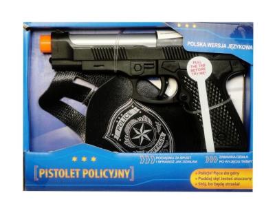 Pistolet policyjny z polskim modułem głosowym. Wydawca: SWEDE. SmakLiter.pl Opakowanie Pistolet policyjny z polskim modułem głosowym