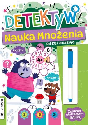 Okładka książki Piszę i zmazuję detektyw nauka mnożenia