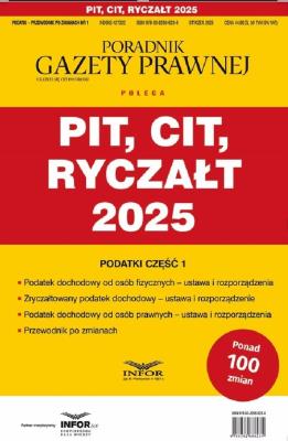 PIT, CIT, ryczałt 2025. Autor:   Praca zbiorowa. SmakLiter.pl Okładka książki PIT, CIT, ryczałt 2025