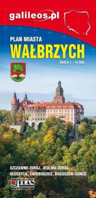 Plan miasta - Wałbrzych, mapa - Powiat wałbrzyski. Autor:   Praca zbiorowa. SmakLiter.pl Okładka książki Plan miasta - Wałbrzych, mapa - Powiat wałbrzyski