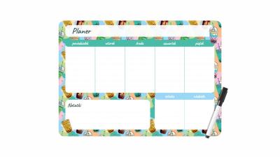 Planer magnetyczny 35x25 tygodniowy z nadrukiem bubble tea. Wydawca: biurfol. SmakLiter.pl Opakowanie Planer magnetyczny 35x25 tygodniowy z nadrukiem bubble tea