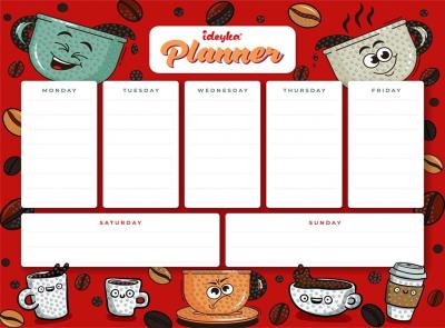 Opakowanie Planner magnetyczny z mozaiką diamentową Kawa